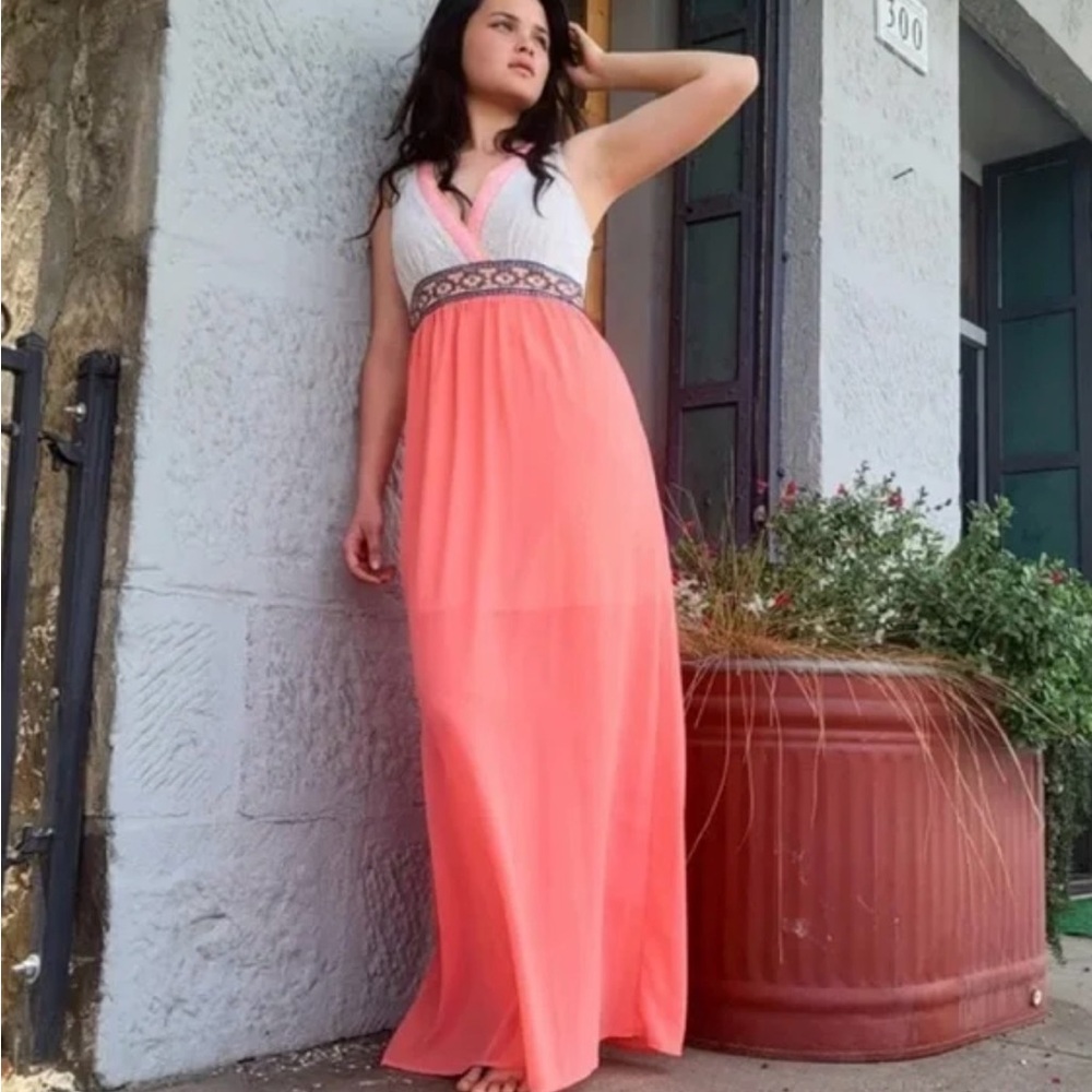 Multicolored Sleeveless V-Neck Maxi Sundress for Weddings